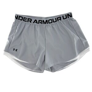 Under Armour Women Gray Athletic Shorts Loose Fit Size M Athleisure Running